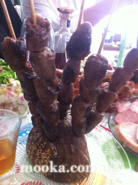 Сердечки куриные на шпажках