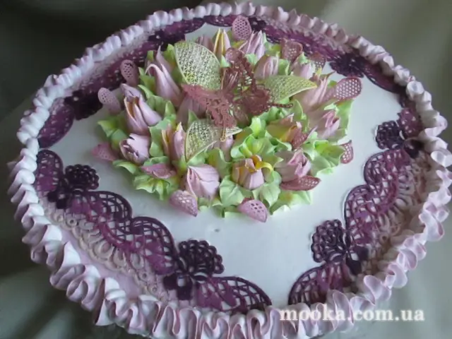 Воланы, оборки, рюши из крема