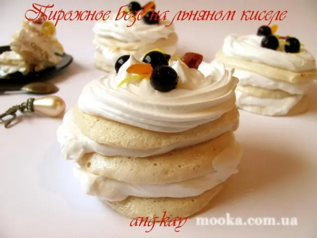 Пирожное-безе на льняном киселе