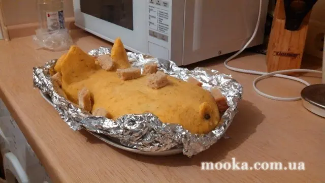 Поросенок картофельный, фаршированный грибами
