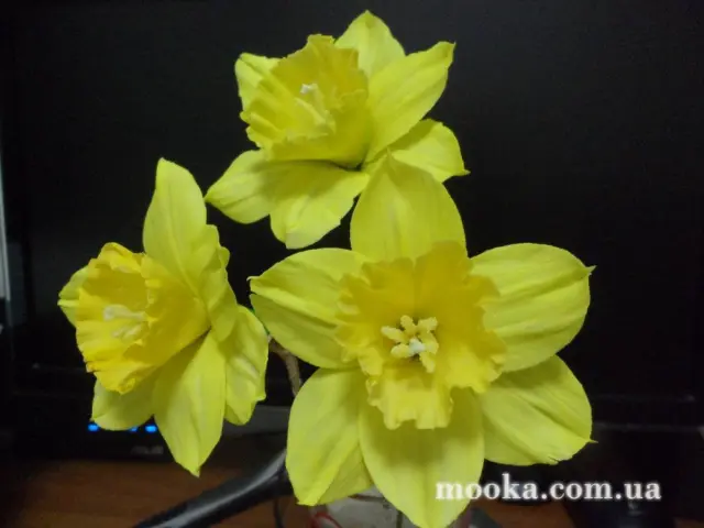 Нарцисы из сахарной мастики