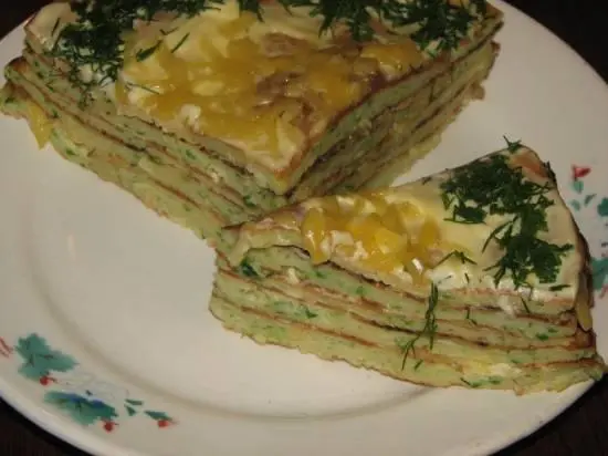 Торт "Закусочный" кабачковый блинный