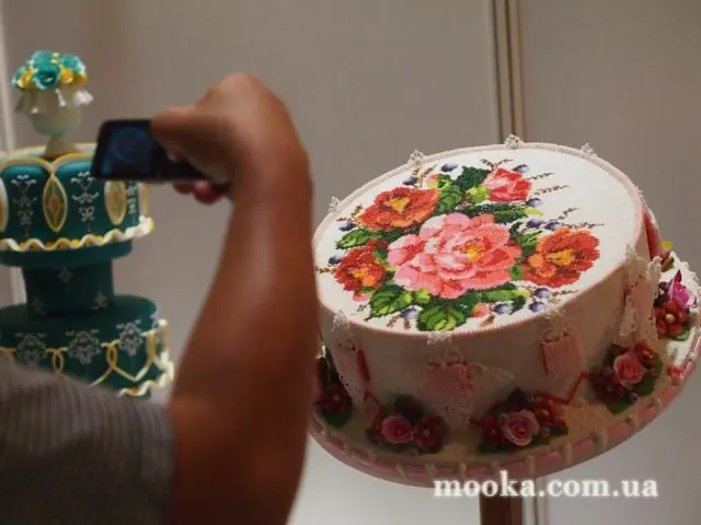 Эффект вышивки крестиком на мастике
