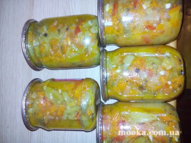 Консервированный салат из зеленых помидор