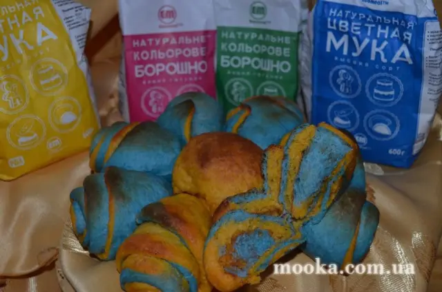 Булочки "Патриотические " из цветной муки Еcomeal