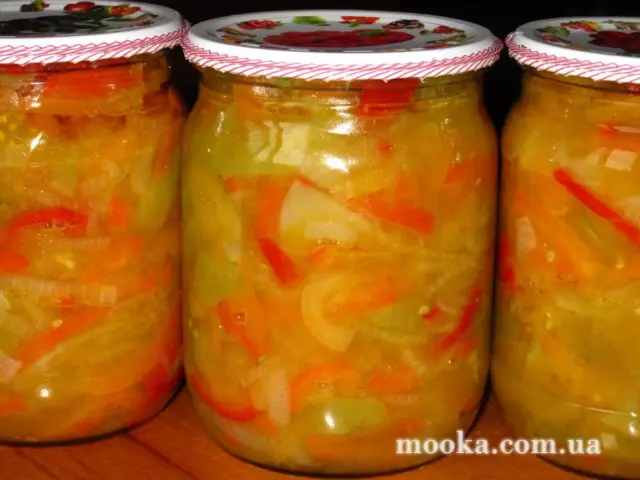 Консервированный салат из зеленых помидор