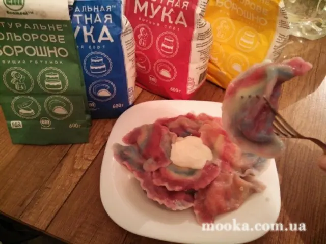 Мраморные вареники. Цветная мука Ecomea