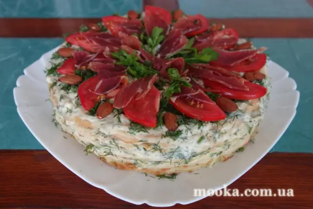 Торт "Закусочный" кабачковый блинный