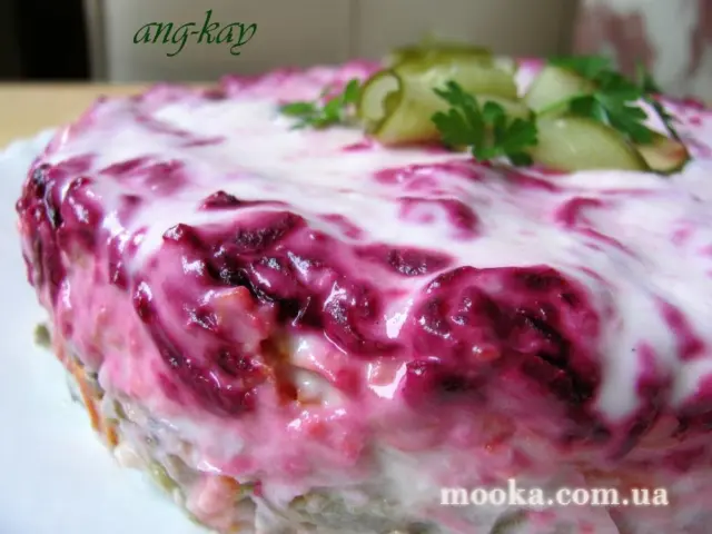 Винегрет с постным майонезом из фасоли