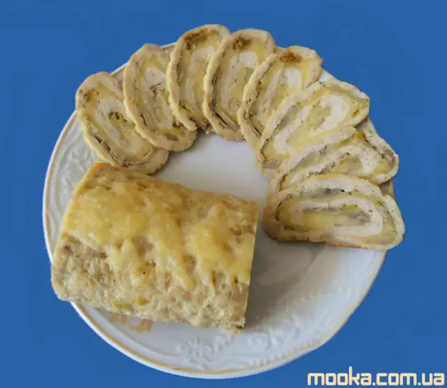 Рулет куриный с грибами