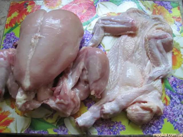 Курица фаршированная блинами
