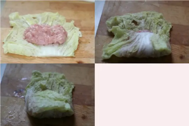 Жареные голубцы из пекинской капусты с кроликом и сельдереем