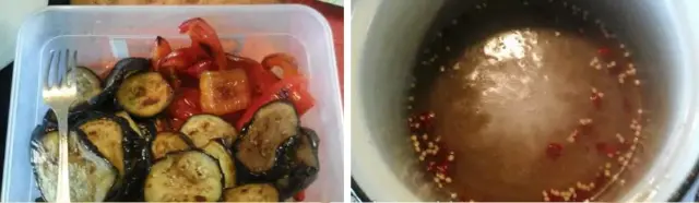 Баклажаны и перец жареные, в маринаде