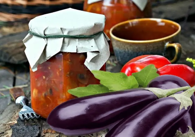Салат баклажановый с ратундой в медовом маринаде